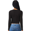 American Apparel Women's Black Baby Rib Long Sleeve Cropped Tee