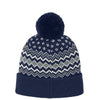 Port Authority True Navy/Gusty Grey/Marshmallow Alpine Pom Beanie