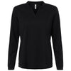 Core 365 Women's Black Nova Performance Long Sleeve Pique Polo