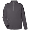 Core 365 Men's Carbon/Black Market Snag Protect Mesh Colorblock Quarter-Zip Pullover