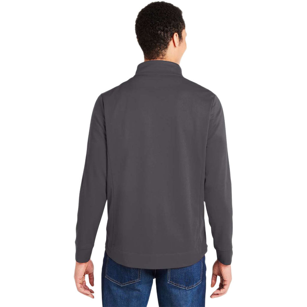 Core 365 Men's Carbon/Black Market Snag Protect Mesh Colorblock Quarter-Zip Pullover