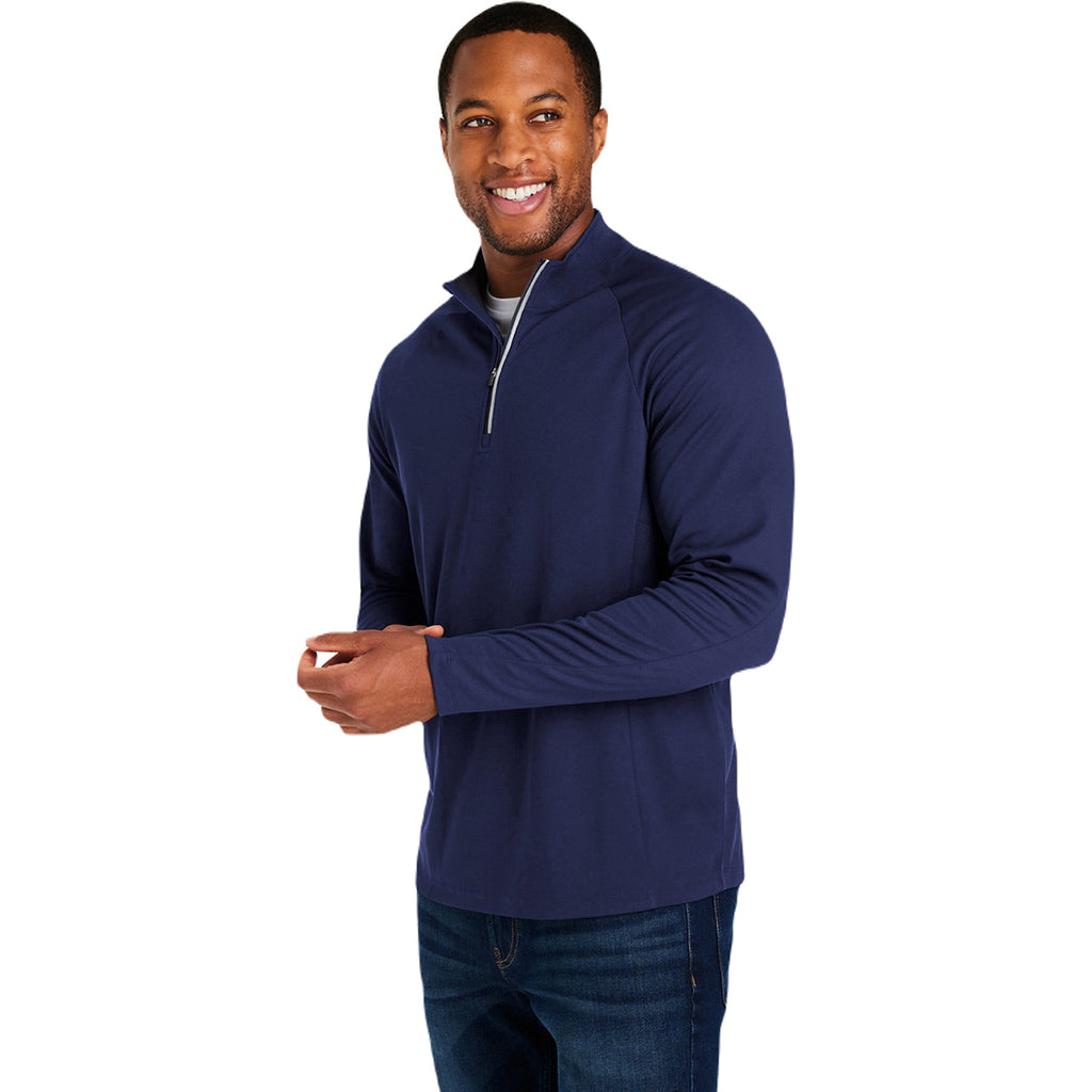 Core 365 Men's Classic Navy/Carbon Origin Performance Pique Quarter Zip