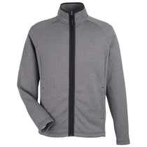 Core 365 Men's Black/White Venture Heathered Stripe Full-Zip