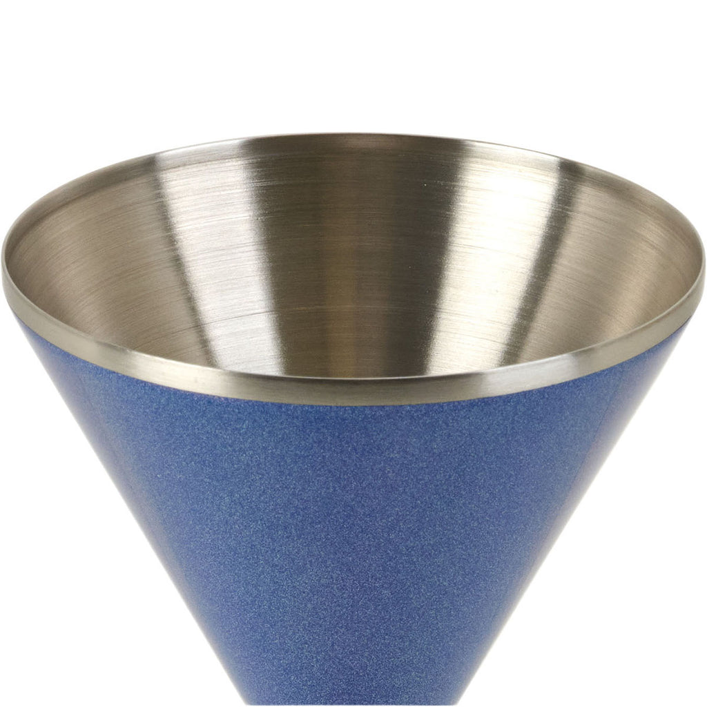 Snowfox Blue 8 oz. Double Wall Steel Stemmed Martini Glass