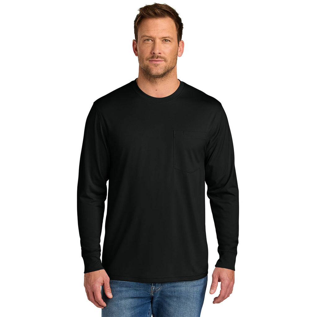 CornerStone Men's Black Workwear Pro Long Sleeve Pocket Tee