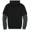 CornerStone Men's Black/Charcoal Heather Touch Fleece Layered Hoodie