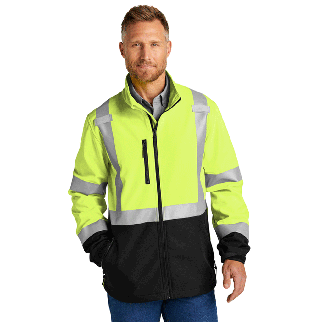 CornerStone Men's Safety Yellow ANSI 107 Class 3 Soft Shell Jacket