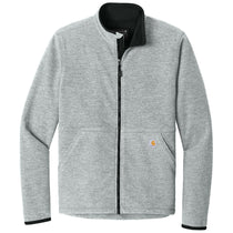 Carhartt Men's Heather Grey Textured Full-Zip Fleece Jacket