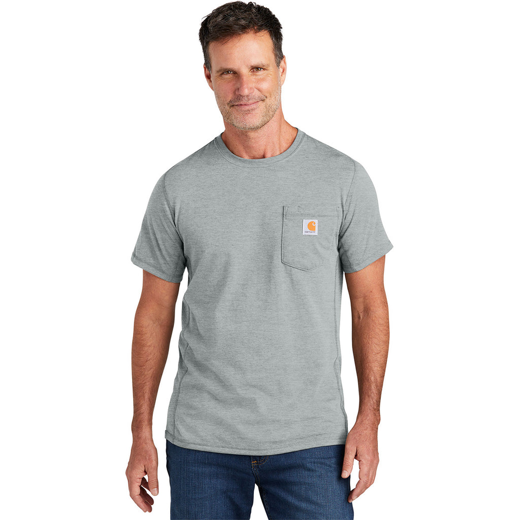 Carhartt Men's Heather Grey Force Short Sleeve Pocket T-Shirt