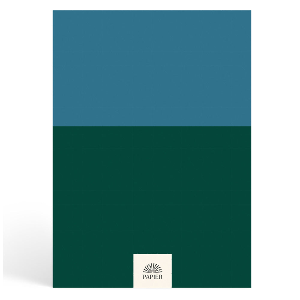 Papier Navy/Dark Green Colorblock Lined Notebook