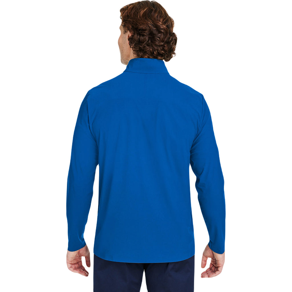 Devon & Jones Men's French Blue CrownLux Performance Windsor Welded Quarter-Zip