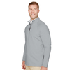 Devon & Jones Men's Black CrownLux Performance Clubhouse Micro-Stripe Quarter-Zip Pullover