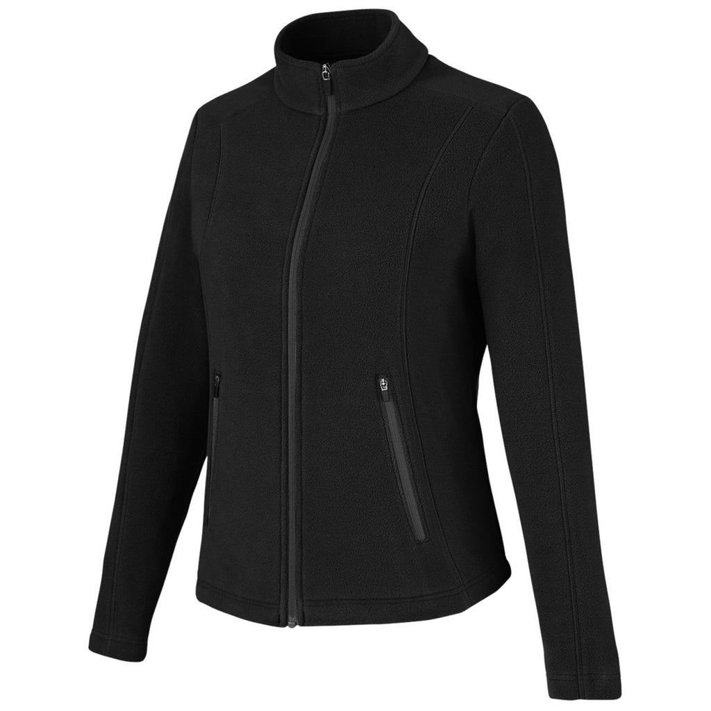 Devon & Jones Women's Black CrownLux Performance Fleece Full-Zip