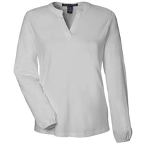 Devon & Jones Women's Grey Raleigh Half-Placket Knit Top