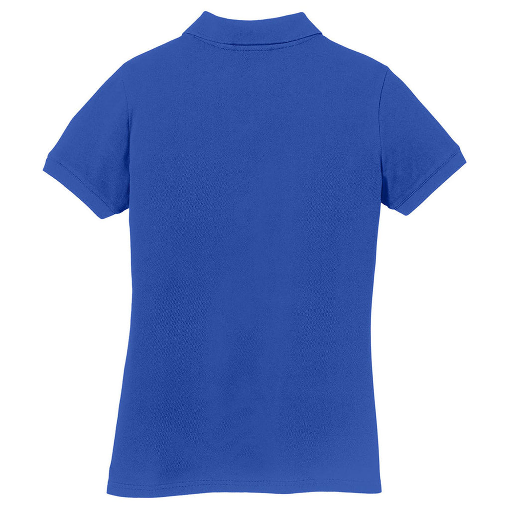 Eddie Bauer Women's Brilliant Blue Cotton Pique Polo