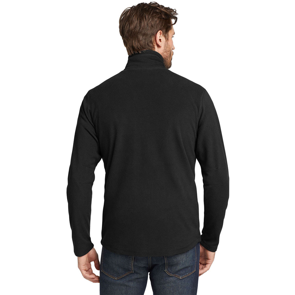 Eddie Bauer Men's Black Half Zip Microfleece Jacket