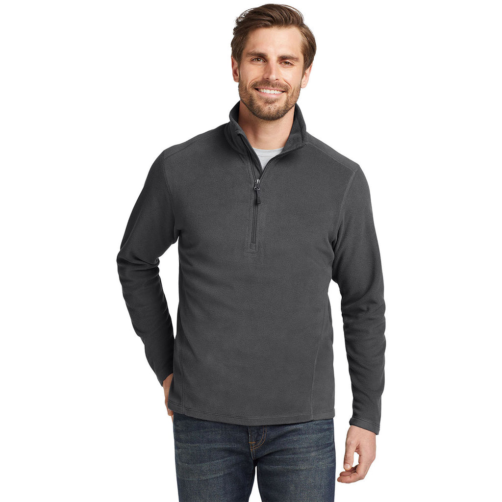 Eddie Bauer Men's Grey Steel Half Zip Microfleece Jacket