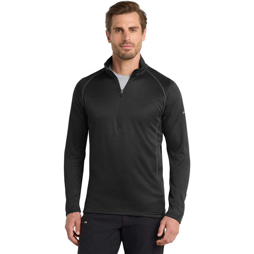 Eddie Bauer Men's Black 1/2-Zip Base Layer Fleece