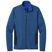 Eddie Bauer Men's Blue Heather Full-Zip Heather Stretch Fleece Jacket