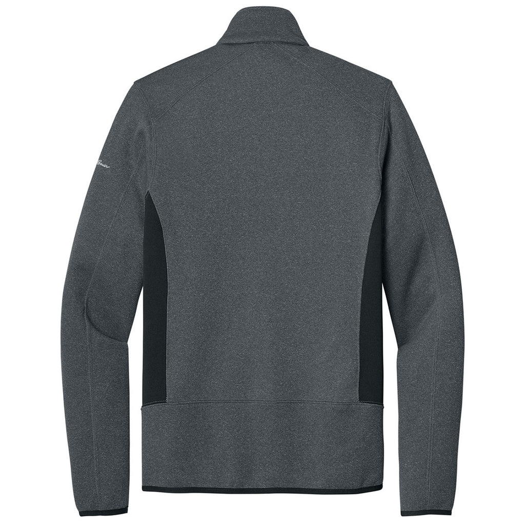 Eddie Bauer Men's Dark Charcoal Heather Full-Zip Heather Stretch Fleece Jacket