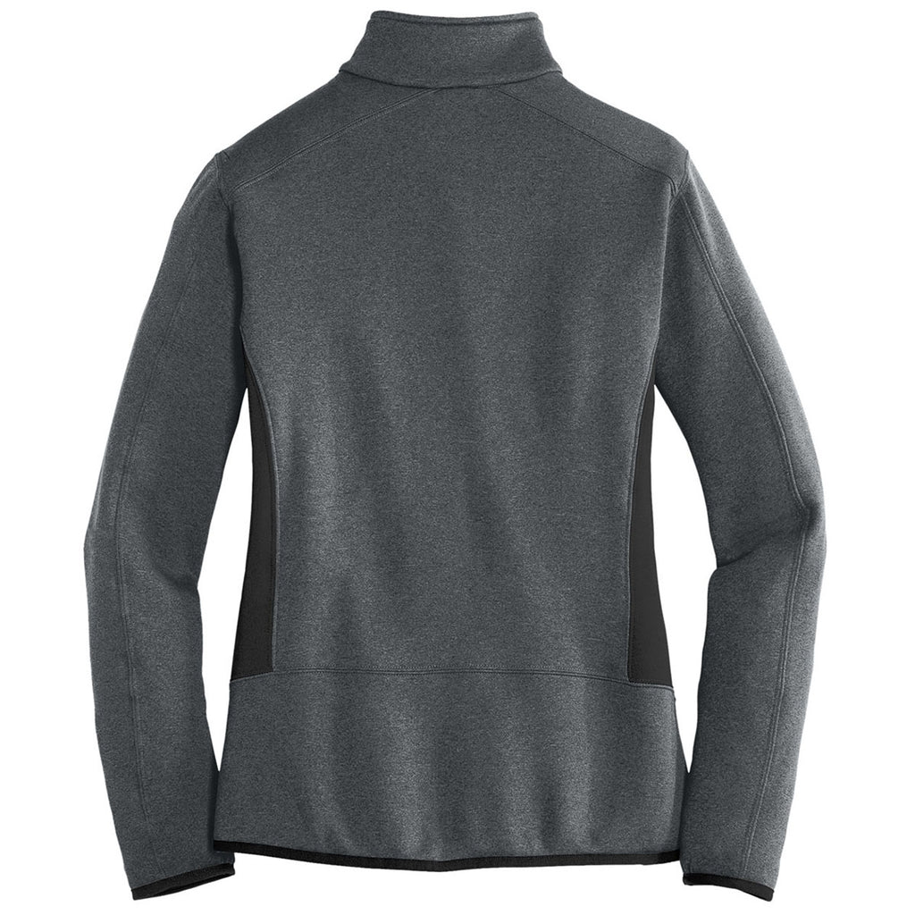 Eddie Bauer Women's Dark Charcoal Heather Full-Zip Heather Stretch Fleece Jacket