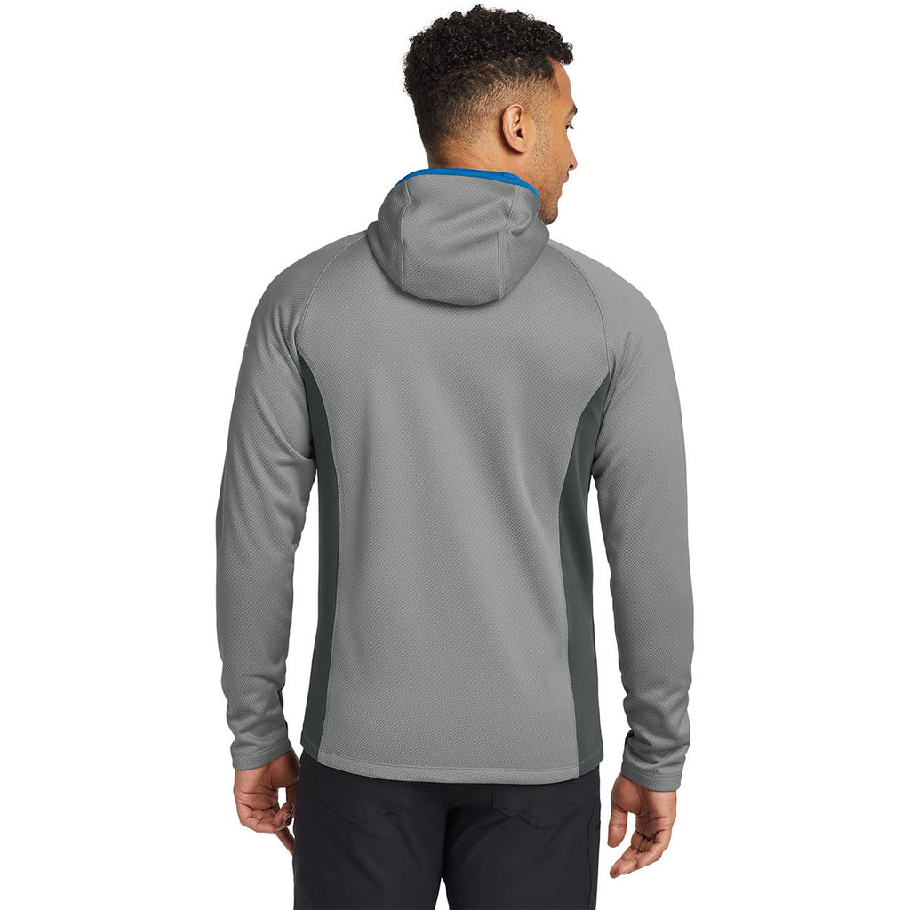 Eddie Bauer Men's Grey Cloud/Grey Steel/Expedition Blue Sport Hooded Full-Zip Fleece Jacket