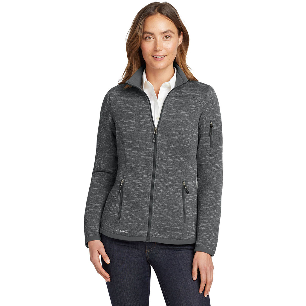 Eddie Bauer Women's Dark Grey Heather Sweater Fleece Full Zip