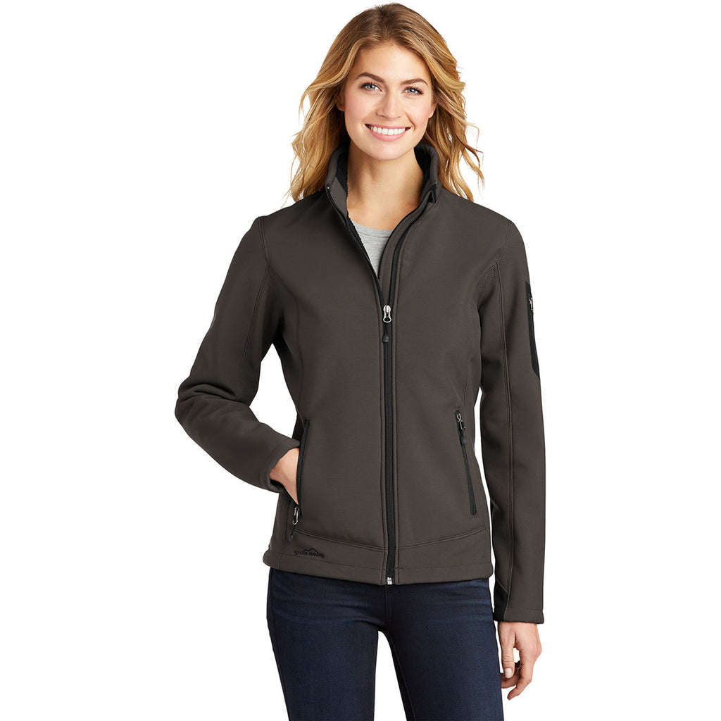 Eddie Bauer Women's Canteen Grey/Black Rugged Ripstop Softshell Jacket