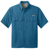 Eddie Bauer Men's Gulf Teal S/S Performance Fishing Shirt