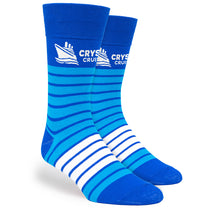 Pop Promos Blue Shades Two Color Stripe Dress Socks