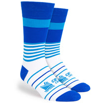 Pop Promos Blue Shades Mixed Stripes Dress Socks