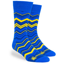 Pop Promos Blue & Yellow Chevron Dress Socks