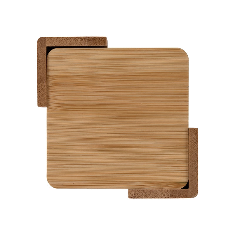 Logomark Brandon IV 4-Piece Bamboo Coaster Set