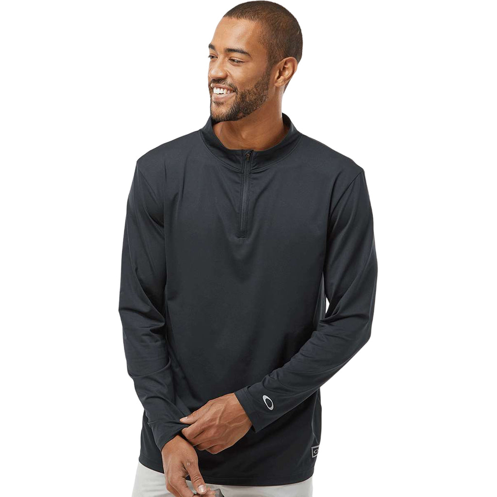 Oakley Men's Blackout Team Issue Podium Quarter-Zip Pullover