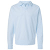 ComfortWash by Hanes Men's Soothing Blue Garment-Dyed Polo Collar Sweatshirt