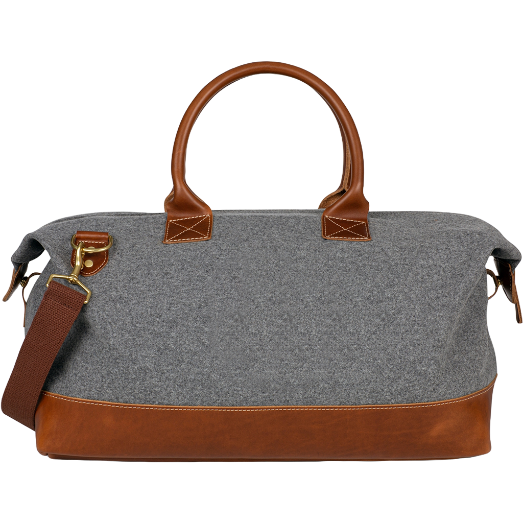 Heritage Gear Grey/Tan Wool Weekender Duffle Bag