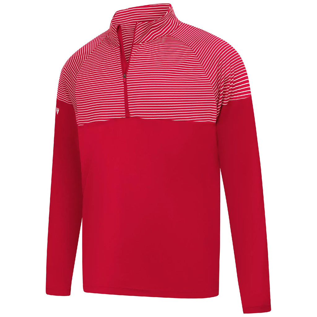 Levelwear Men's Flame Red Classic Stripes Pullover