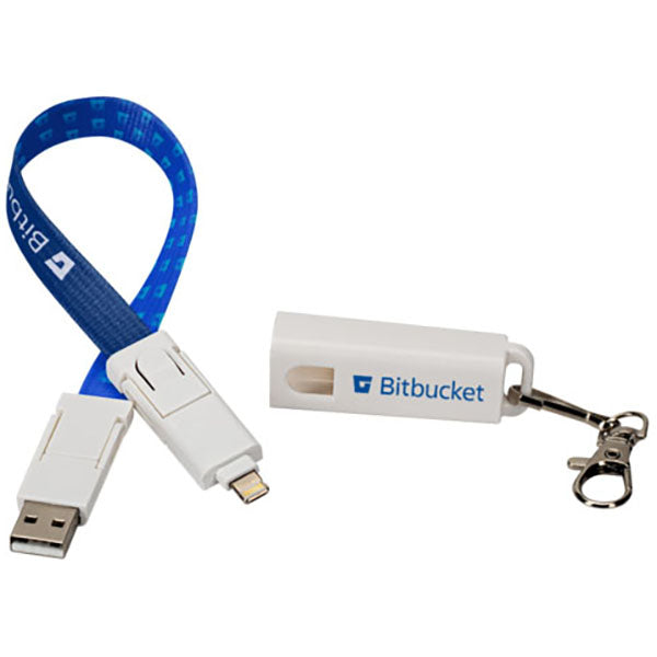 SnugZ White - Dye Sublimation Netlink Cable Wrist Lanyard