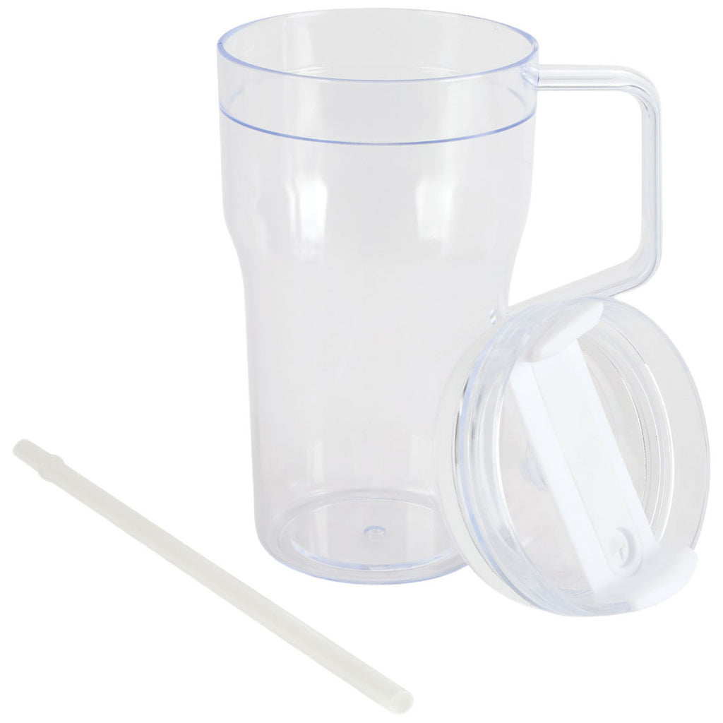 Logomark White Elliott 20 oz. Clear AS Travel Mug