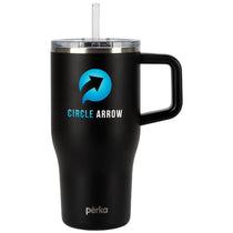Perka Black Myrton 20 oz. Double Wall, Recycled Stainless Steel Travel Mug