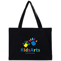 Logomark Black Juliette 10 oz. Recycled Cotton Shopper Tote