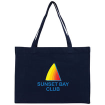 Logomark Navy Juliette 10 oz. Recycled Cotton Shopper Tote