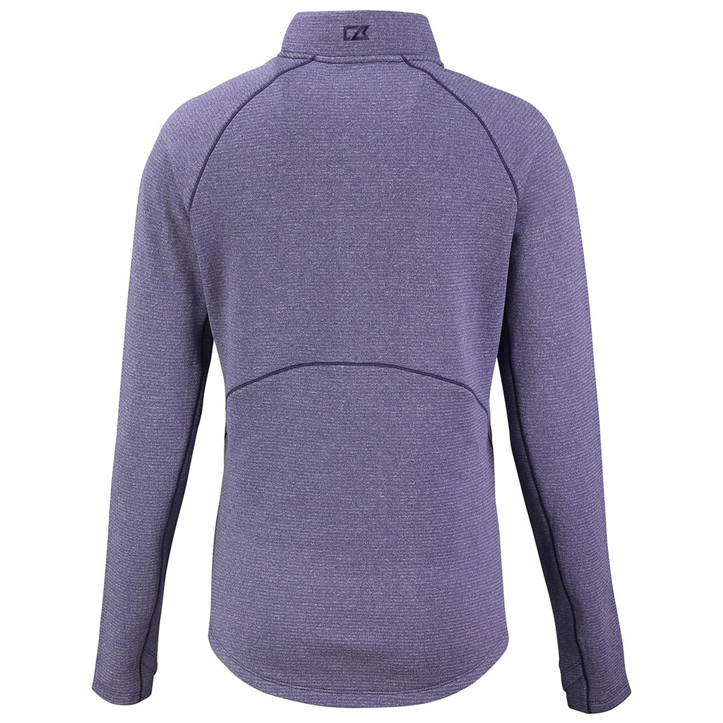 Cutter & Buck Women's College Purple Heather Peshastin Eco Recycled Half Zip Pullover