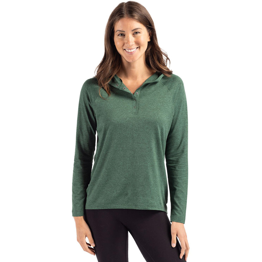 Cutter & Buck Women's Hunter Coastline Epic Comfort Eco Recycled Hooded Shirt