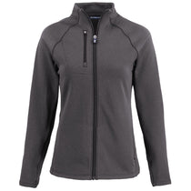 Cutter & Buck Women's Black Heather Peshastin Fleece Recycled Full Zip Jacket