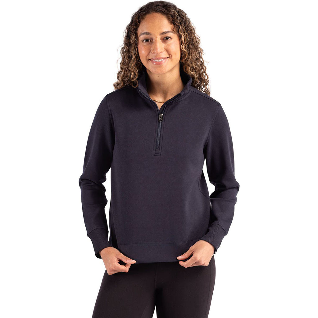 Cutter & Buck Women's Navy Blue Roam Epic Versatility Quarter Zip Pullover