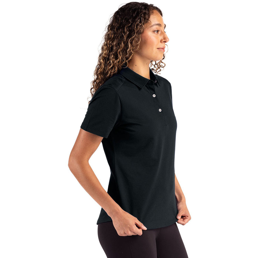 Cutter & Buck Women's Black Advantage Refresh Epic Confidence Recycled Tri-Blend Pique Polo