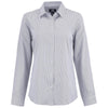 Cutter & Buck Women's Elemental Grey/White Skyline Epic Confidence Recycled Pinstripe Long Sleeve Dress Shirt