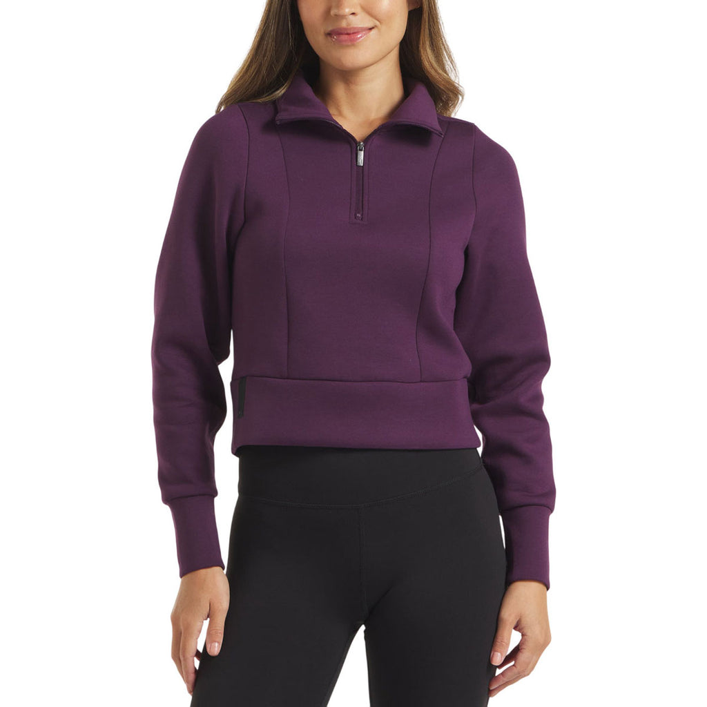 UNRL Women's Dark Plum LuxBreak Half-Zip Pullover
