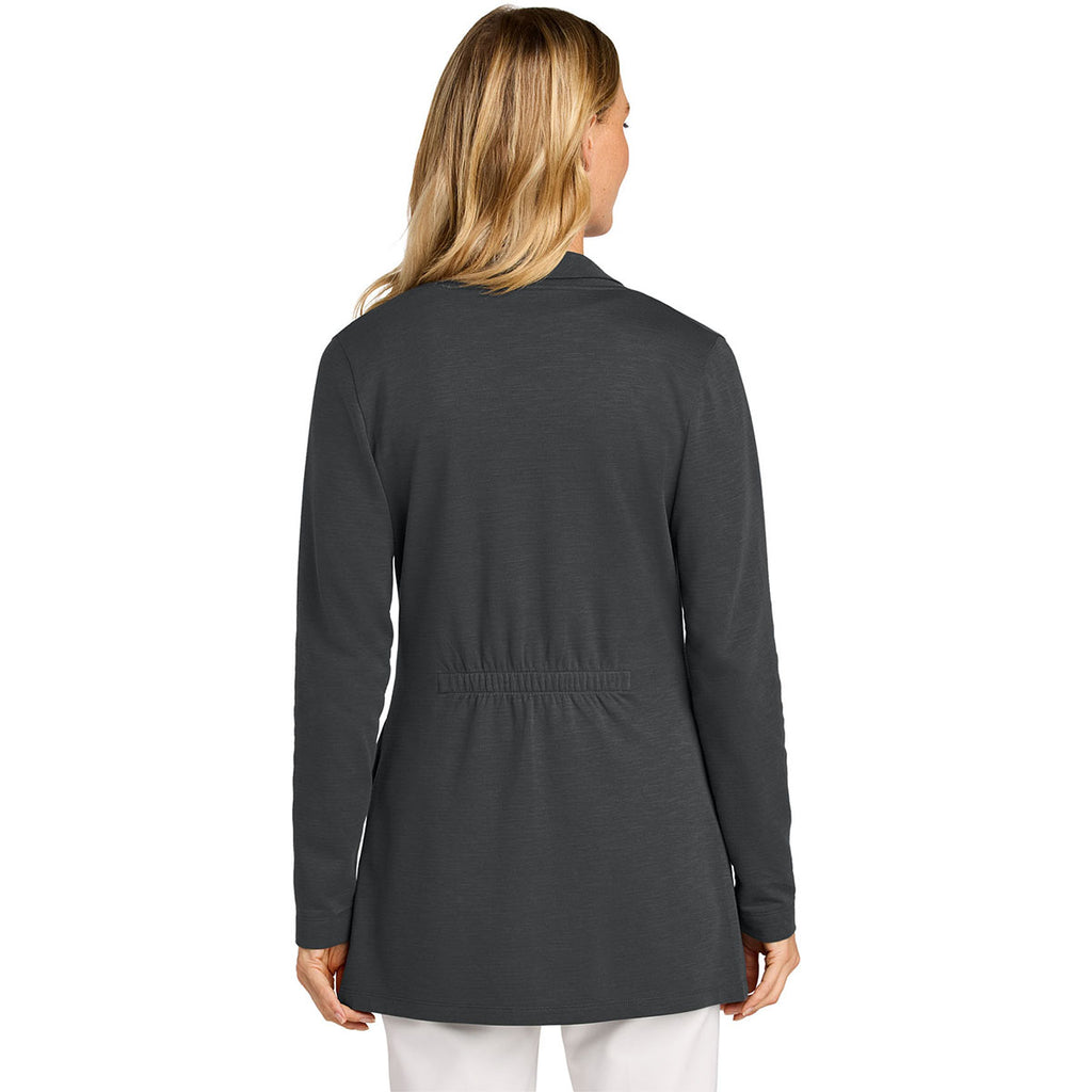 Port Authority Women's Grey Steel Breakwater Open Cardigan